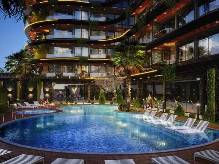 Ein neues Projekt der Premiumklasse, 230 m vom Meer entfernt in der Gegend von Kestel.