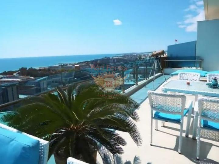 Роскошый пентхаус в элитном апарт-отеле бизнес класса в Алании с полным видом на море.